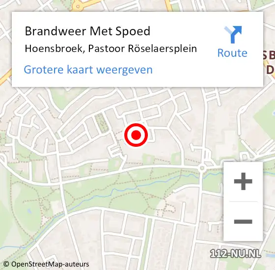 Locatie op kaart van de 112 melding: Brandweer Met Spoed Naar Hoensbroek, Pastoor Röselaersplein op 12 april 2024 09:27