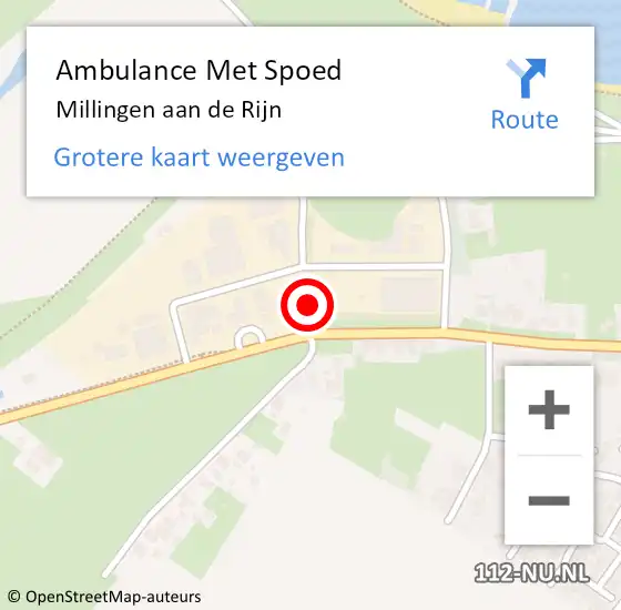 Locatie op kaart van de 112 melding: Ambulance Met Spoed Naar Millingen aan de Rijn op 12 april 2024 09:30