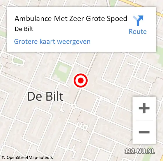 Locatie op kaart van de 112 melding: Ambulance Met Zeer Grote Spoed Naar De Bilt op 12 april 2024 09:55