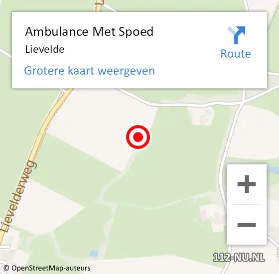 Locatie op kaart van de 112 melding: Ambulance Met Spoed Naar Lievelde op 12 april 2024 09:58