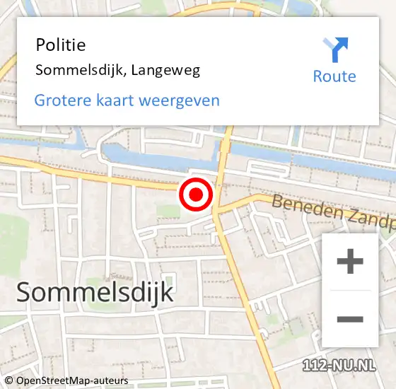 Locatie op kaart van de 112 melding: Politie Sommelsdijk, Langeweg op 12 april 2024 10:01