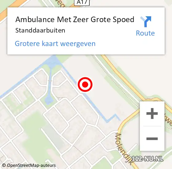 Locatie op kaart van de 112 melding: Ambulance Met Zeer Grote Spoed Naar Standdaarbuiten op 12 april 2024 10:04