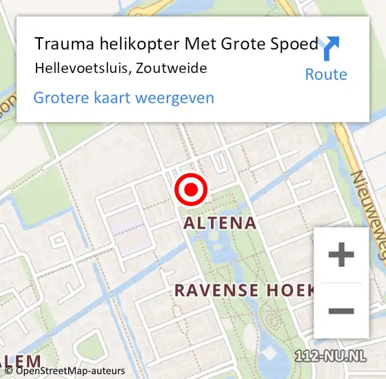 Locatie op kaart van de 112 melding: Trauma helikopter Met Grote Spoed Naar Hellevoetsluis, Zoutweide op 12 april 2024 10:25