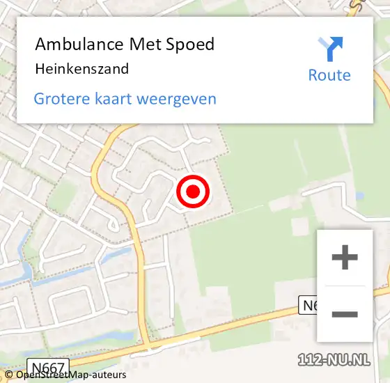 Locatie op kaart van de 112 melding: Ambulance Met Spoed Naar Heinkenszand op 12 april 2024 11:52