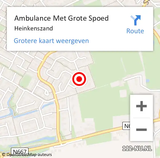 Locatie op kaart van de 112 melding: Ambulance Met Grote Spoed Naar Heinkenszand op 12 april 2024 12:07