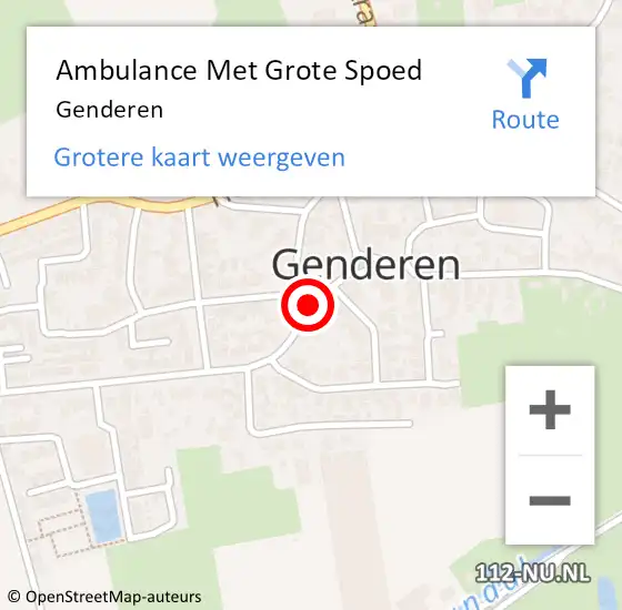 Locatie op kaart van de 112 melding: Ambulance Met Grote Spoed Naar Genderen op 12 april 2024 12:28