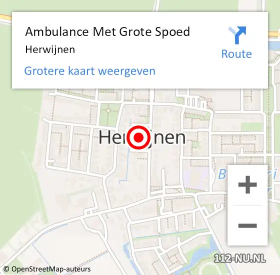 Locatie op kaart van de 112 melding: Ambulance Met Grote Spoed Naar Herwijnen op 12 april 2024 12:57
