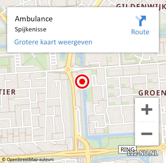 Locatie op kaart van de 112 melding: Ambulance Spijkenisse op 12 april 2024 13:00