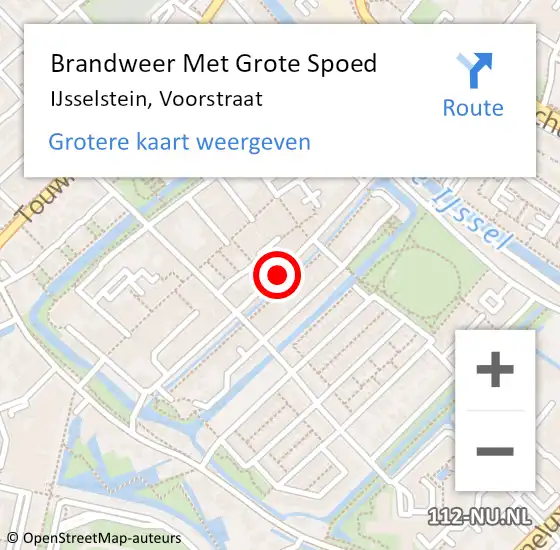Locatie op kaart van de 112 melding: Brandweer Met Grote Spoed Naar IJsselstein, Voorstraat op 12 april 2024 13:10