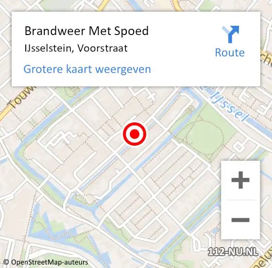 Locatie op kaart van de 112 melding: Brandweer Met Spoed Naar IJsselstein, Voorstraat op 12 april 2024 13:12