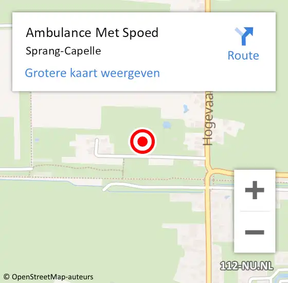 Locatie op kaart van de 112 melding: Ambulance Met Spoed Naar Sprang-Capelle op 12 april 2024 13:34