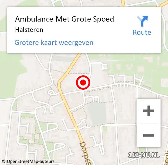 Locatie op kaart van de 112 melding: Ambulance Met Grote Spoed Naar Halsteren op 12 april 2024 13:37