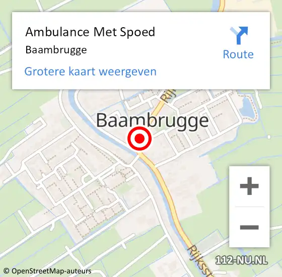 Locatie op kaart van de 112 melding: Ambulance Met Spoed Naar Baambrugge op 12 april 2024 14:06