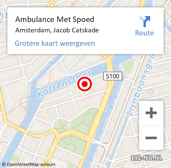 Locatie op kaart van de 112 melding: Ambulance Met Spoed Naar Amsterdam, Jacob Catskade op 12 april 2024 14:25