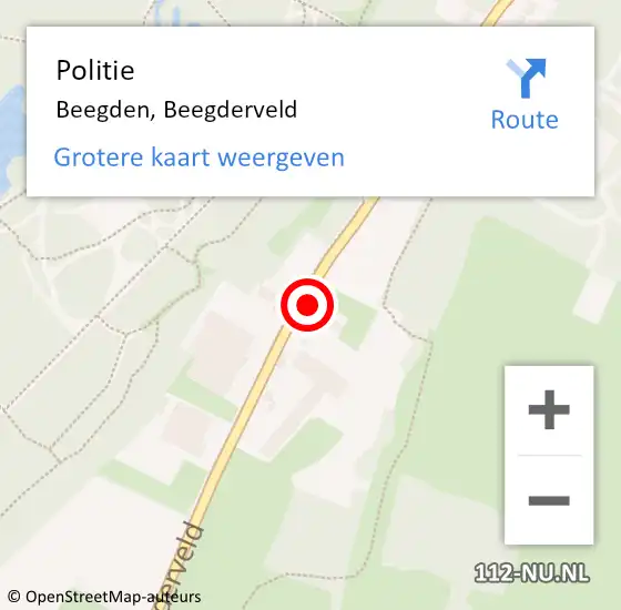 Locatie op kaart van de 112 melding: Politie Beegden, Beegderveld op 12 april 2024 14:31