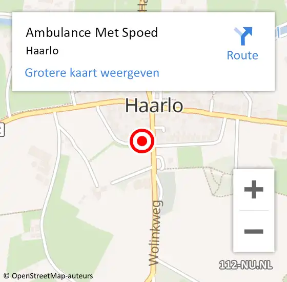 Locatie op kaart van de 112 melding: Ambulance Met Spoed Naar Haarlo op 12 april 2024 14:36