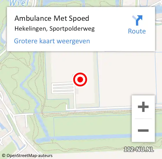 Locatie op kaart van de 112 melding: Ambulance Met Spoed Naar Hekelingen, Sportpolderweg op 12 april 2024 15:04