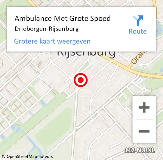 Locatie op kaart van de 112 melding: Ambulance Met Grote Spoed Naar Driebergen-Rijsenburg op 12 april 2024 15:06