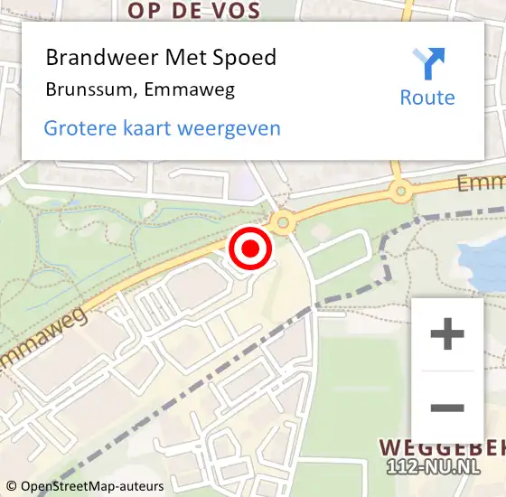 Locatie op kaart van de 112 melding: Brandweer Met Spoed Naar Brunssum, Emmaweg op 12 april 2024 15:18