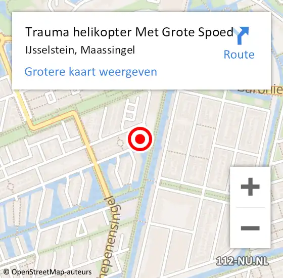 Locatie op kaart van de 112 melding: Trauma helikopter Met Grote Spoed Naar IJsselstein, Maassingel op 12 april 2024 15:30