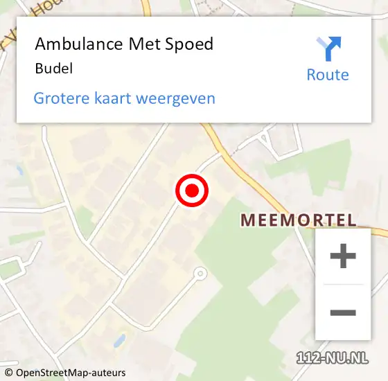 Locatie op kaart van de 112 melding: Ambulance Met Spoed Naar Budel op 12 april 2024 15:35
