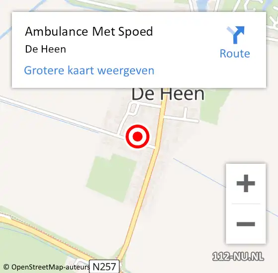 Locatie op kaart van de 112 melding: Ambulance Met Spoed Naar De Heen op 12 april 2024 15:40