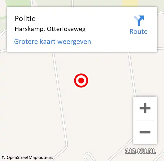 Locatie op kaart van de 112 melding: Politie Harskamp, Otterloseweg op 12 april 2024 16:31