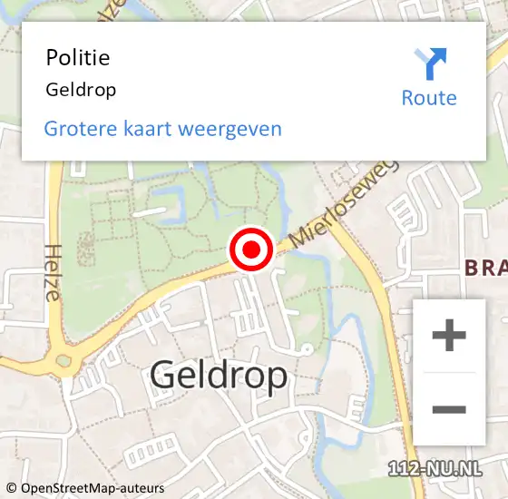 Locatie op kaart van de 112 melding: Politie Geldrop op 12 april 2024 16:38