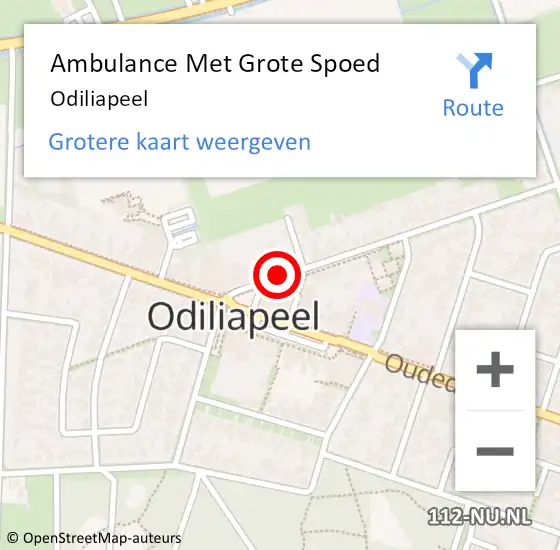 Locatie op kaart van de 112 melding: Ambulance Met Grote Spoed Naar Odiliapeel op 12 april 2024 17:23