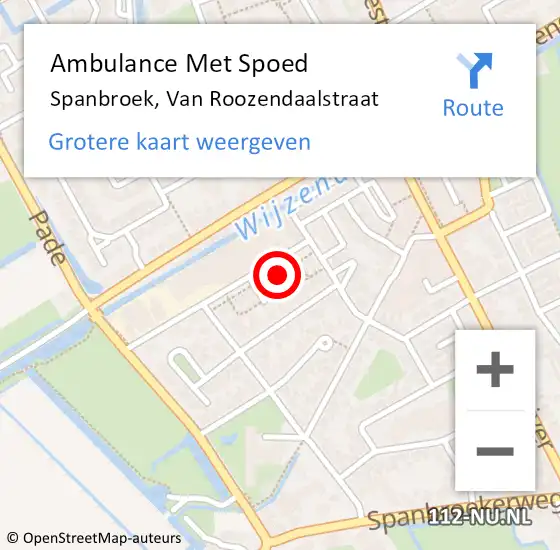 Locatie op kaart van de 112 melding: Ambulance Met Spoed Naar Spanbroek, Van Roozendaalstraat op 12 april 2024 17:40