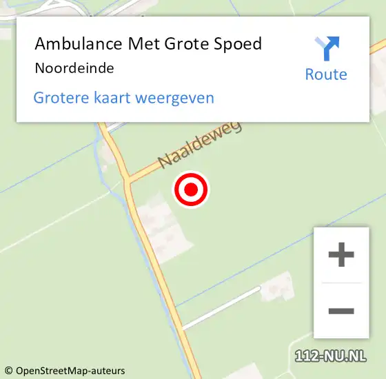 Locatie op kaart van de 112 melding: Ambulance Met Grote Spoed Naar Noordeinde op 12 april 2024 17:56