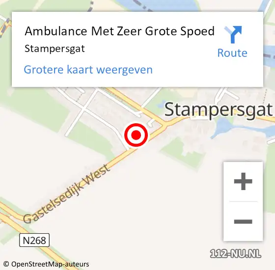Locatie op kaart van de 112 melding: Ambulance Met Zeer Grote Spoed Naar Stampersgat op 12 april 2024 18:21