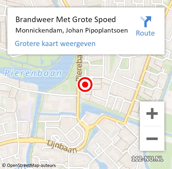Locatie op kaart van de 112 melding: Brandweer Met Grote Spoed Naar Monnickendam, Johan Pipoplantsoen op 12 april 2024 18:34