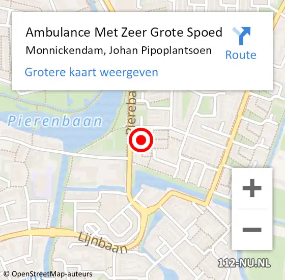Locatie op kaart van de 112 melding: Ambulance Met Zeer Grote Spoed Naar Monnickendam, Johan Pipoplantsoen op 12 april 2024 18:36