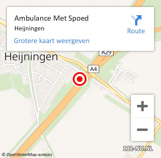 Locatie op kaart van de 112 melding: Ambulance Met Spoed Naar Heijningen op 12 april 2024 19:25