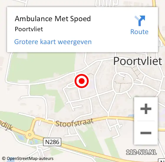 Locatie op kaart van de 112 melding: Ambulance Met Spoed Naar Poortvliet op 12 april 2024 19:25