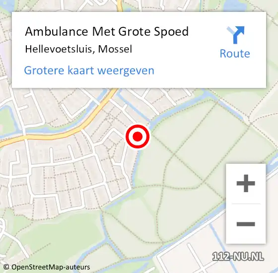 Locatie op kaart van de 112 melding: Ambulance Met Grote Spoed Naar Hellevoetsluis, Mossel op 12 april 2024 19:44