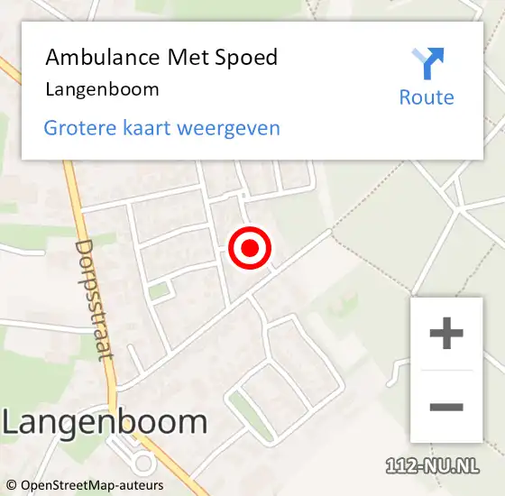 Locatie op kaart van de 112 melding: Ambulance Met Spoed Naar Langenboom op 12 april 2024 20:35