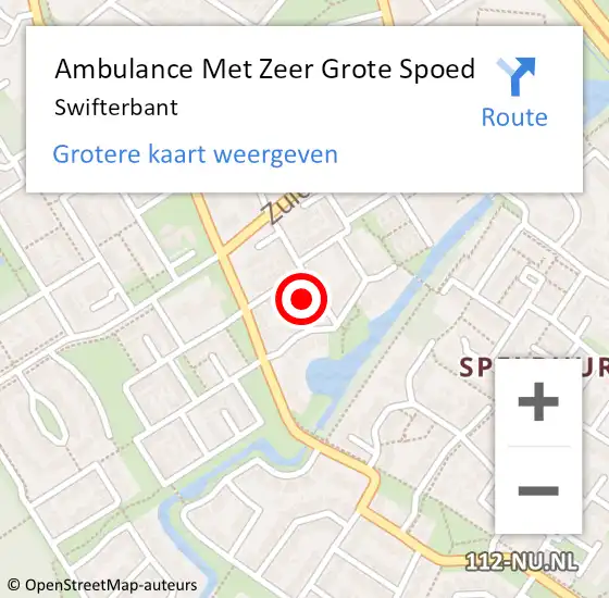 Locatie op kaart van de 112 melding: Ambulance Met Zeer Grote Spoed Naar Swifterbant op 12 april 2024 20:59