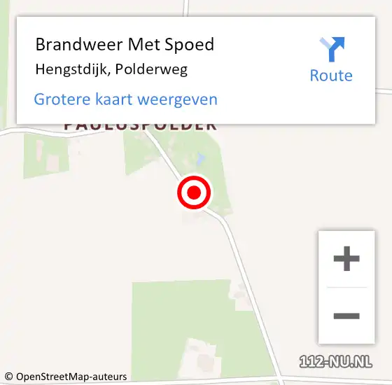 Locatie op kaart van de 112 melding: Brandweer Met Spoed Naar Hengstdijk, Polderweg op 12 april 2024 21:05
