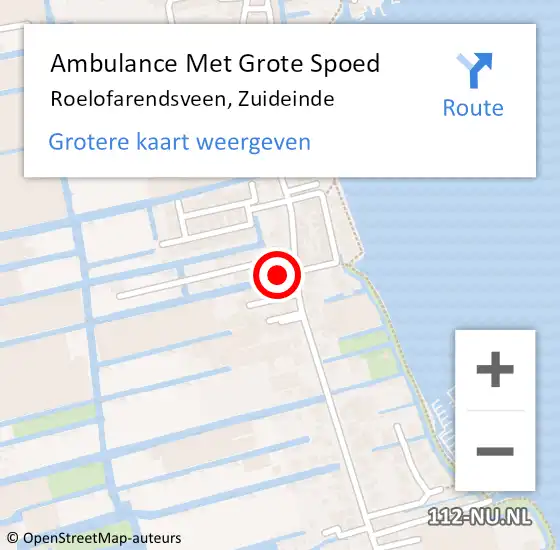 Locatie op kaart van de 112 melding: Ambulance Met Grote Spoed Naar Roelofarendsveen, Zuideinde op 12 april 2024 23:01