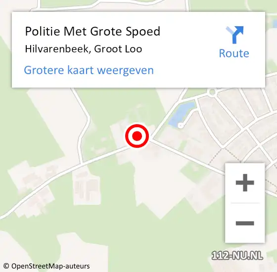 Locatie op kaart van de 112 melding: Politie Met Grote Spoed Naar Hilvarenbeek, Groot Loo op 12 april 2024 23:03