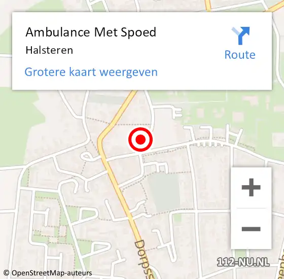Locatie op kaart van de 112 melding: Ambulance Met Spoed Naar Halsteren op 13 april 2024 00:20