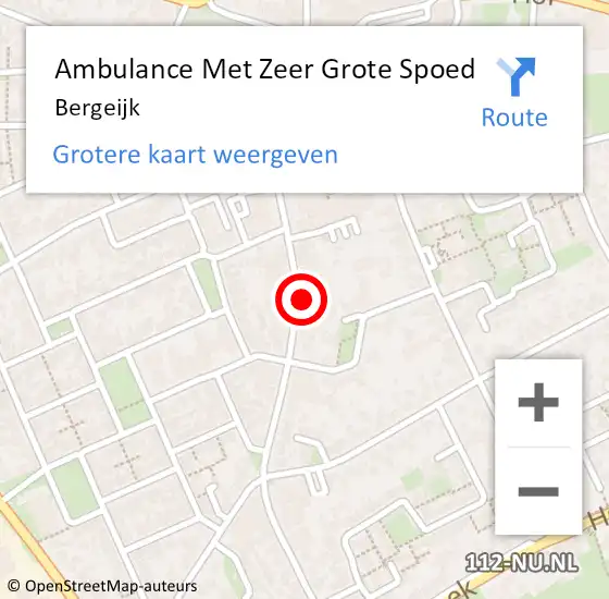 Locatie op kaart van de 112 melding: Ambulance Met Zeer Grote Spoed Naar Bergeijk op 13 april 2024 01:08