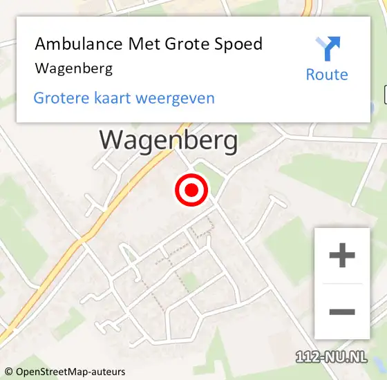 Locatie op kaart van de 112 melding: Ambulance Met Grote Spoed Naar Wagenberg op 13 april 2024 01:46