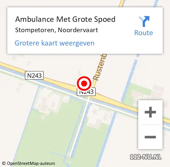 Locatie op kaart van de 112 melding: Ambulance Met Grote Spoed Naar Stompetoren, Noordervaart op 13 april 2024 03:52