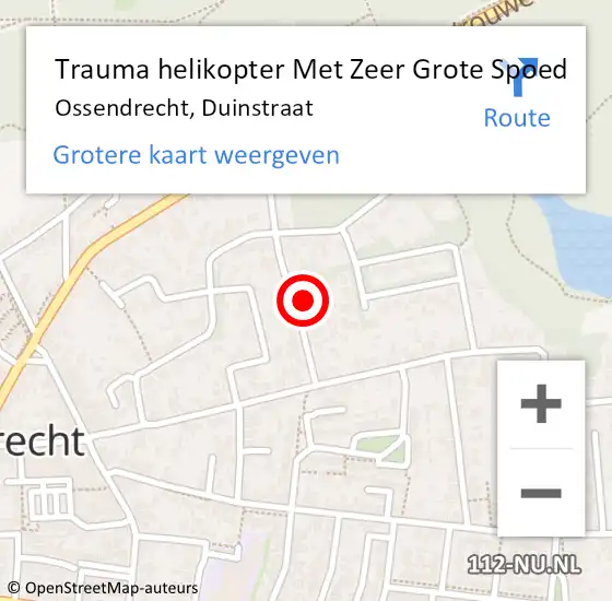 Locatie op kaart van de 112 melding: Trauma helikopter Met Zeer Grote Spoed Naar Ossendrecht, Duinstraat op 13 april 2024 04:41