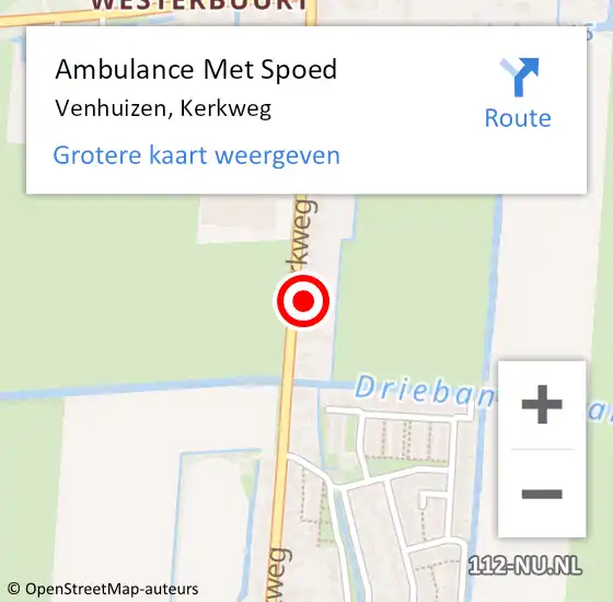 Locatie op kaart van de 112 melding: Ambulance Met Spoed Naar Venhuizen, Kerkweg op 13 april 2024 05:55