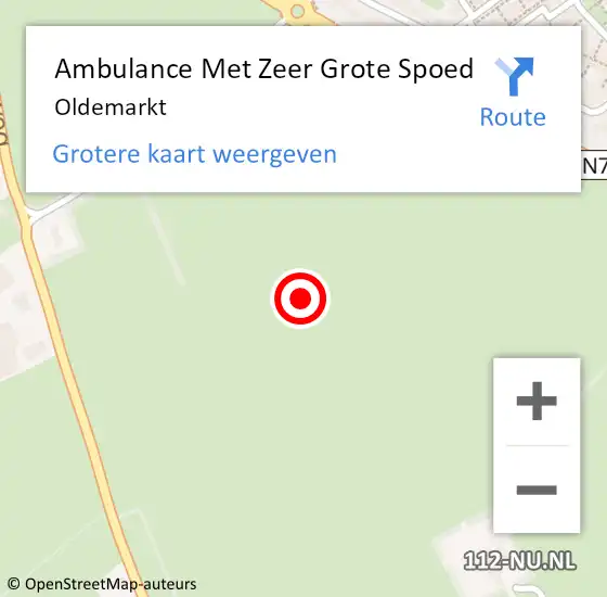 Locatie op kaart van de 112 melding: Ambulance Met Zeer Grote Spoed Naar Oldemarkt op 13 april 2024 06:17