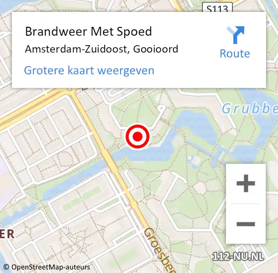Locatie op kaart van de 112 melding: Brandweer Met Spoed Naar Amsterdam, Gooioord op 13 april 2024 08:17